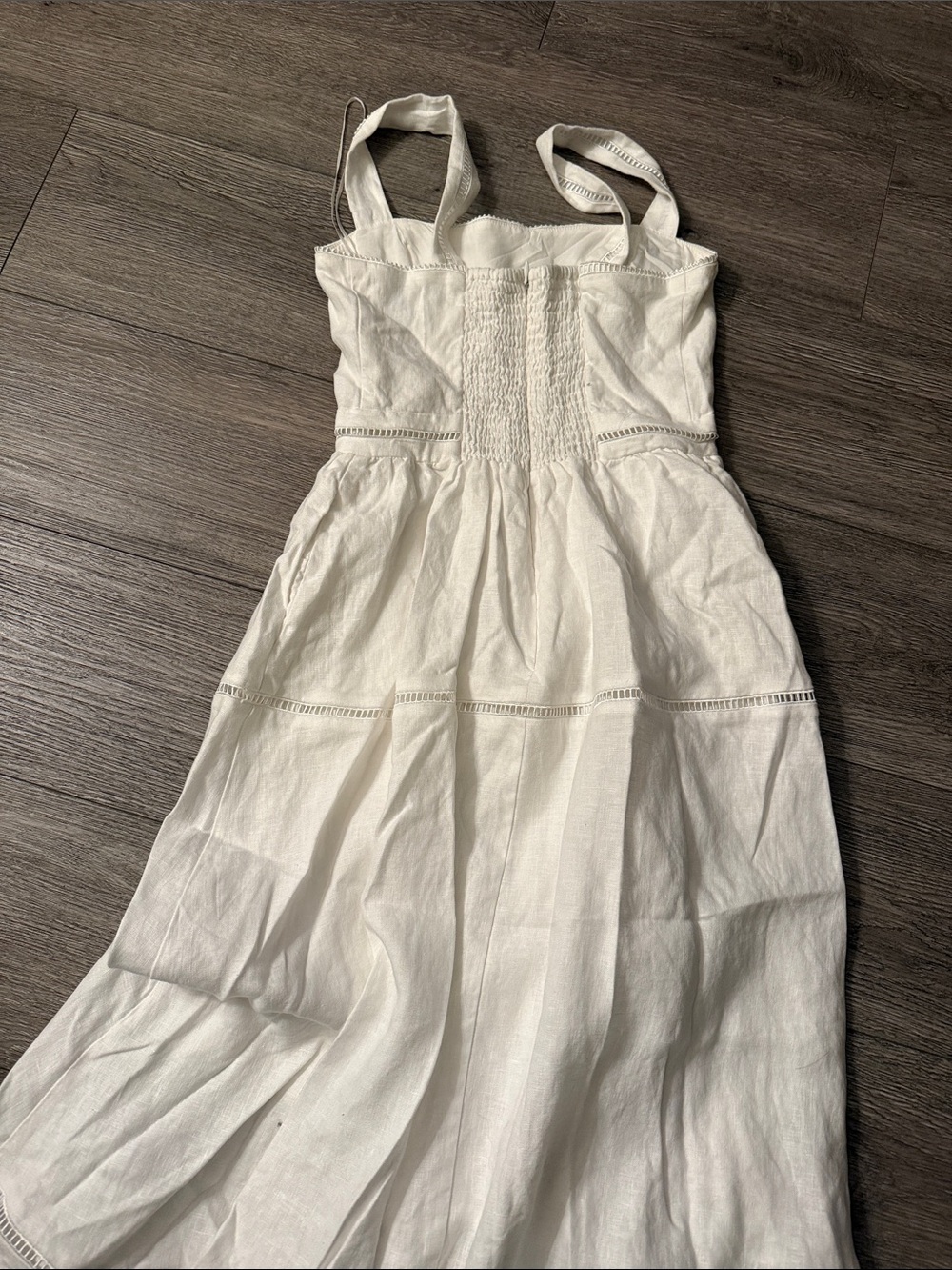 LIKE NEW REFORMATION Petites Everett Linen Dress, White, size 4P - Picture 8 of 8